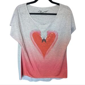 Flamingo Las Vegas hotel dolman sleeve sequence heart tee size large NWOT